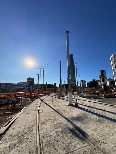Tracks are pretty much finished south of BBS, alongside the dead end track.