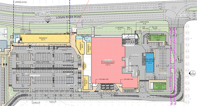 Indented on road bus stop location as part of Holmview Central Expansion.