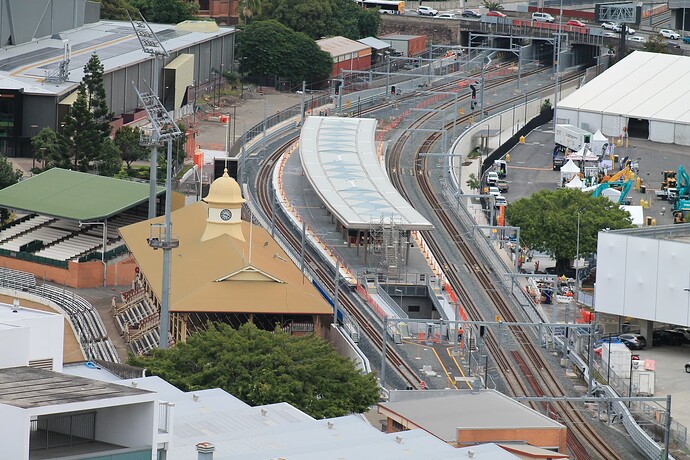 The new Exhibition station under construction
