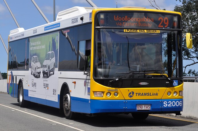 BCC Route 29 Bus driving over the Eleanor Schonell Bridge