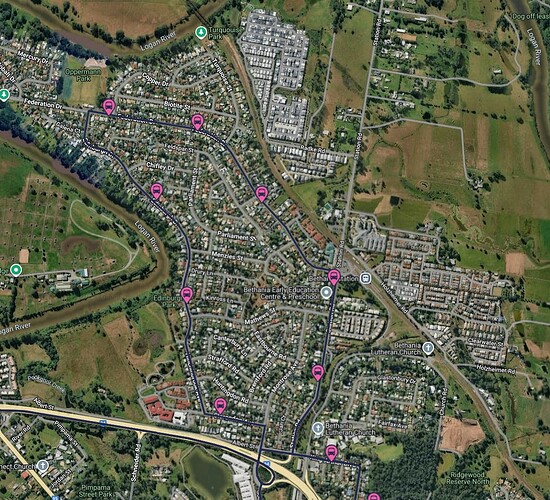 Route of the 562 through Bethania.