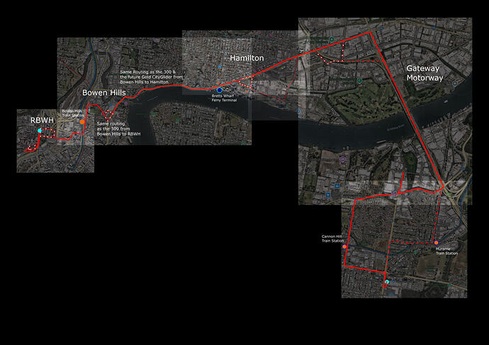 Proposed Cannon Hill-RBWH Route
