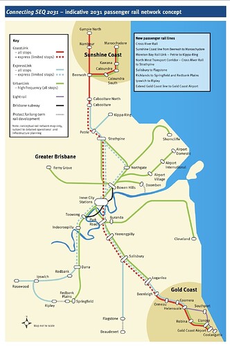 Connecting SEQ 2031 - indicative 2031 passanger rail network concept