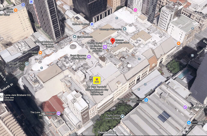 Uptown/ Myer Centre rooftop aerial view.