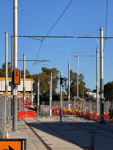 Tramway signals have been in position for a good while.