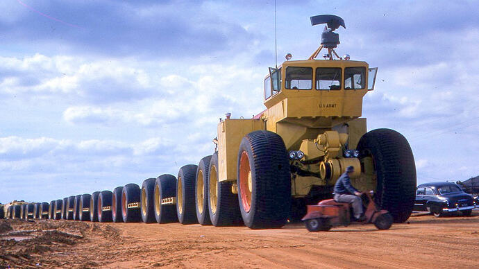 A US army land train, https://www.thedrive.com/news/33645/the-incredible-story-of-the-us-armys-earth-shaking-off-road-land-trains